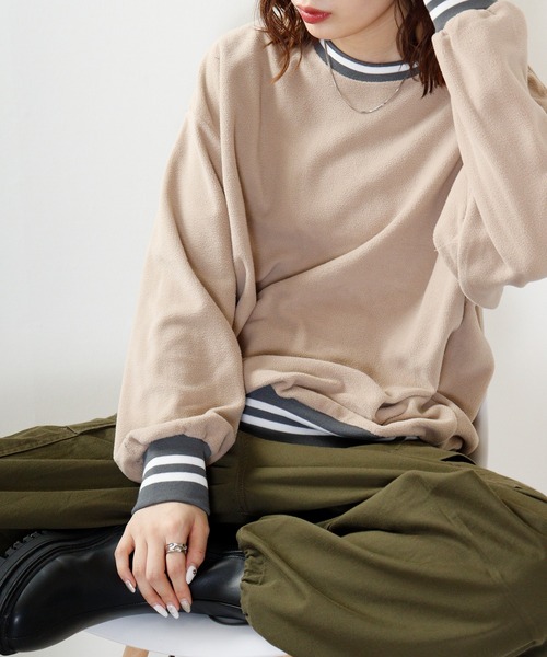 FUNALIVE(ファンアライブ)の「Line ribbed fleece pullover hoodie / ラインリブフリース プルオーバーパーカー unisex(スウェット・メンズ・ネイビー/ブラック系/ベージュ系/グリーン系/ネイビー系/グレイッシュベージュ/チャコール/グリーン/ブラック/ベージュ/チャコールグレー/アッシュグレー・XL/L/M)」の6枚目の写真