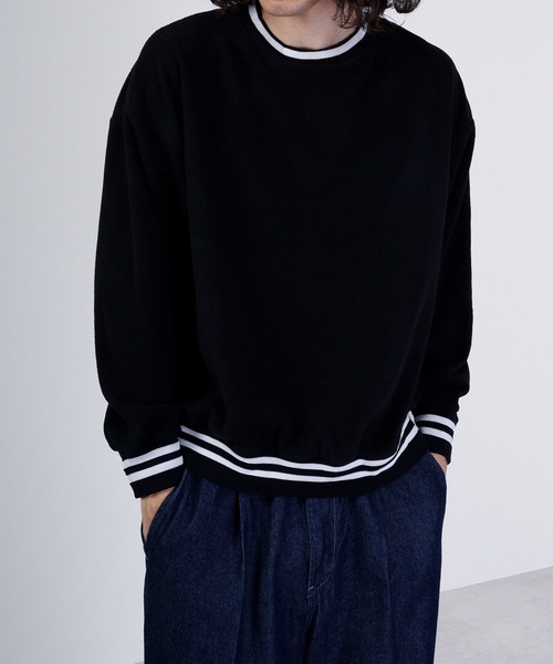 FUNALIVE(ファンアライブ)の「Line ribbed fleece pullover hoodie / ラインリブフリース プルオーバーパーカー unisex(スウェット・メンズ・ネイビー/ブラック系/ベージュ系/グリーン系/ネイビー系/グレイッシュベージュ/チャコール/グリーン/ブラック/ベージュ/チャコールグレー/アッシュグレー・XL/L/M)」の2枚目の写真