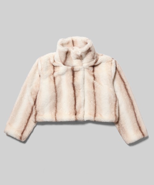 AO2(アオズ)の「Faux fur jucket / フェイクファージャケット コート(ブルゾン・レディース・アイボリー/キャメル・FREE)」の7枚目の写真