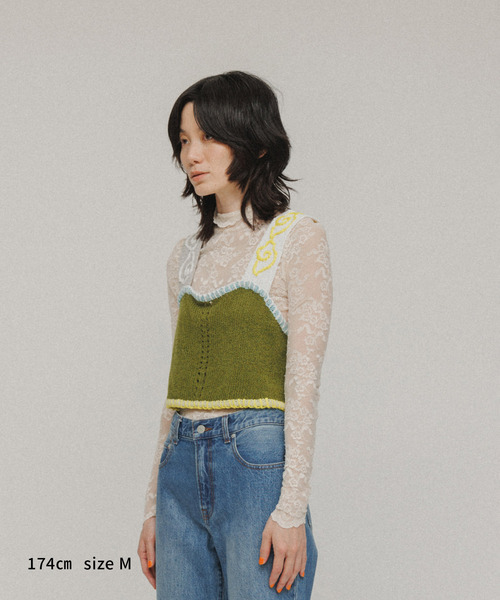 M TO R(ムウトアール)の「【YanYan】TWEEDLE CROP CAMISOLE(キャミソール・レディース・カーキ・M)」の9枚目の写真