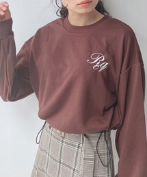 AS KNOW AS plus | ☆胸ロゴ刺繍と裾ドロストショートプルオーバー(Tシャツ/カットソー)