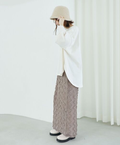 MAJESTIC LEGON（マジェスティックレゴン）の「フリルレーススカート（スカート・レディース・モカ/グレー/アイボリー/ブラック・MEDIUM/SMALL）」の6枚目の写真