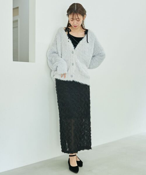 MAJESTIC LEGON（マジェスティックレゴン）の「フリルレーススカート（スカート・レディース・モカ/グレー/アイボリー/ブラック・MEDIUM/SMALL）」の14枚目の写真