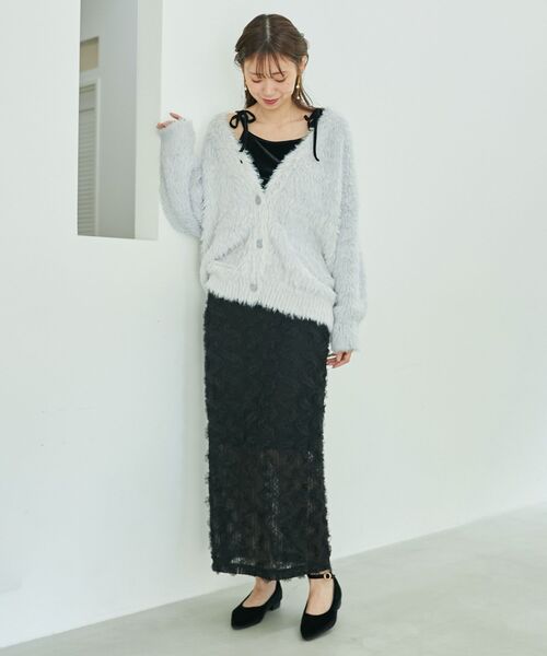 MAJESTIC LEGON（マジェスティックレゴン）の「フリルレーススカート（スカート・レディース・モカ/グレー/アイボリー/ブラック・MEDIUM/SMALL）」の15枚目の写真