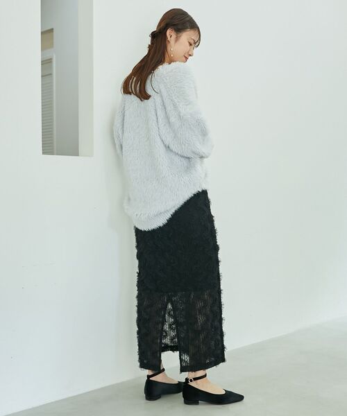 MAJESTIC LEGON（マジェスティックレゴン）の「フリルレーススカート（スカート・レディース・モカ/グレー/アイボリー/ブラック・MEDIUM/SMALL）」の16枚目の写真