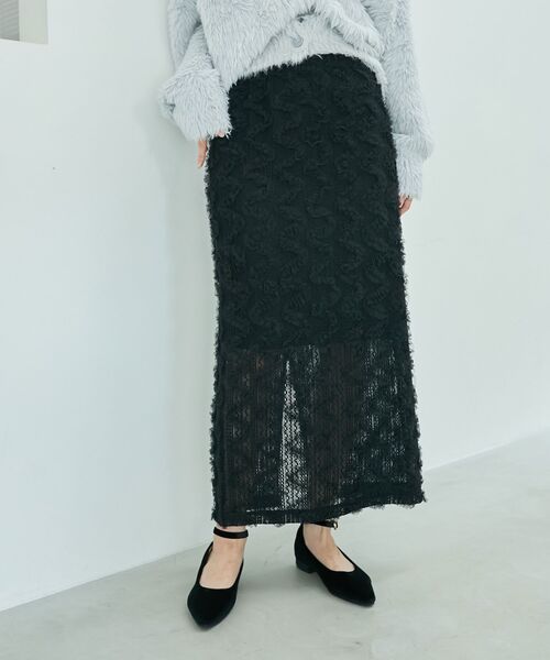 MAJESTIC LEGON（マジェスティックレゴン）の「フリルレーススカート（スカート・レディース・モカ/グレー/アイボリー/ブラック・MEDIUM/SMALL）」の18枚目の写真