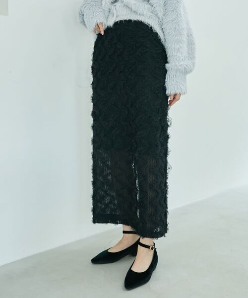 MAJESTIC LEGON（マジェスティックレゴン）の「フリルレーススカート（スカート・レディース・モカ/グレー/アイボリー/ブラック・MEDIUM/SMALL）」の19枚目の写真