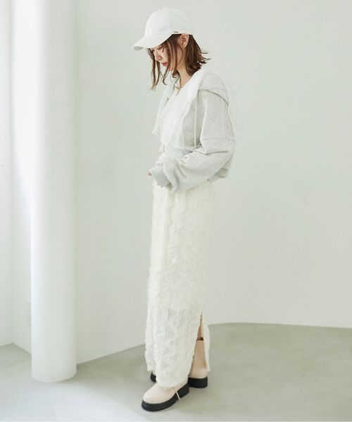 MAJESTIC LEGON（マジェスティックレゴン）の「フリルレーススカート（スカート・レディース・モカ/グレー/アイボリー/ブラック・MEDIUM/SMALL）」の22枚目の写真