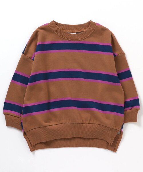 BREEZE（ブリーズ）の「【リンクコーデ可能】マルチボーダートレーナー（スウェット・キッズ・ターコイズブルー/ブラック/アイボリー/キャメル・80/90/100/110/120/130/150/140）」の7枚目の写真