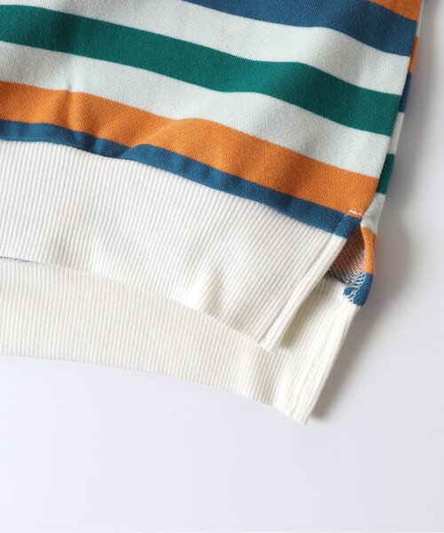 BREEZE（ブリーズ）の「【リンクコーデ可能】マルチボーダートレーナー（スウェット・キッズ・ターコイズブルー/ブラック/アイボリー/キャメル・80/90/100/110/120/130/150/140）」の8枚目の写真