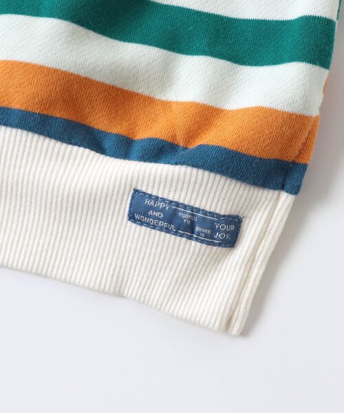 BREEZE（ブリーズ）の「【リンクコーデ可能】マルチボーダートレーナー（スウェット・キッズ・ターコイズブルー/ブラック/アイボリー/キャメル・80/90/100/110/120/130/150/140）」の9枚目の写真