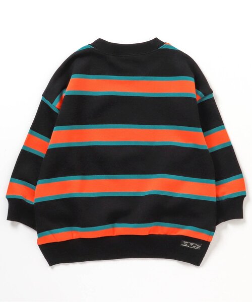 BREEZE（ブリーズ）の「【リンクコーデ可能】マルチボーダートレーナー（スウェット・キッズ・ターコイズブルー/ブラック/アイボリー/キャメル・80/90/100/110/120/130/150/140）」の11枚目の写真