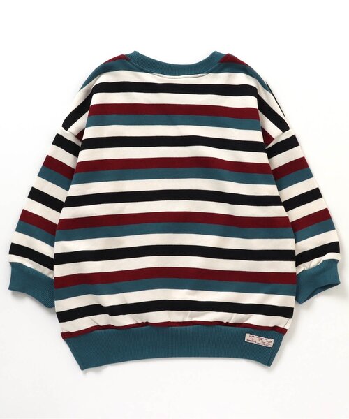 BREEZE（ブリーズ）の「【リンクコーデ可能】マルチボーダートレーナー（スウェット・キッズ・ターコイズブルー/ブラック/アイボリー/キャメル・80/90/100/110/120/130/150/140）」の14枚目の写真