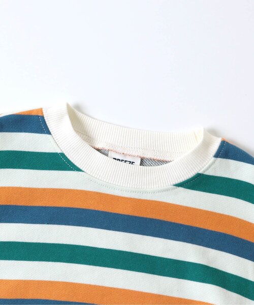 BREEZE（ブリーズ）の「【リンクコーデ可能】マルチボーダートレーナー（スウェット・キッズ・ターコイズブルー/ブラック/アイボリー/キャメル・80/90/100/110/120/130/150/140）」の15枚目の写真