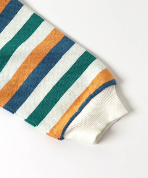 BREEZE（ブリーズ）の「【リンクコーデ可能】マルチボーダートレーナー（スウェット・キッズ・ターコイズブルー/ブラック/アイボリー/キャメル・80/90/100/110/120/130/150/140）」の16枚目の写真