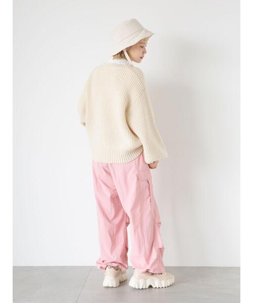 ehka sopo（エヘカソポ）の「ナイロンカーゴパンツ（カーゴパンツ・レディース・カーキ/ピンク/ブラック・F）」の22枚目の写真