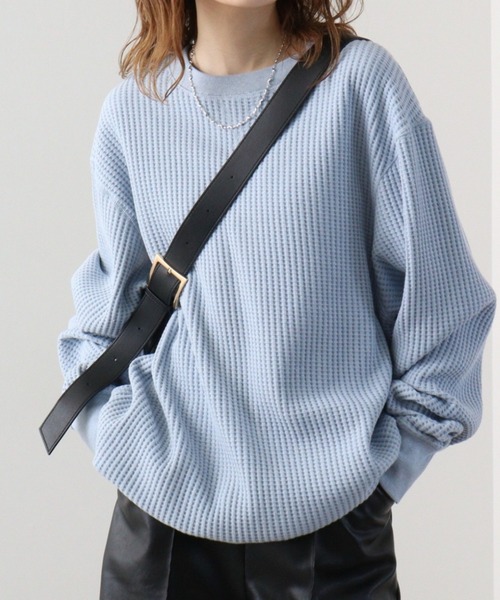 JEMORGAN(ジェーイーモーガン)の「JEMORGAN BIGSIZE ビッグワッフル クルーネック(スウェット・メンズ・杢グレー/ブラック/チャコール/カーキ/オフホワイト/マスタード/ネイビー/ミント/スモークピンク/サックスブルー/ブルー/ブルーグリーン/ダークオレンジ/オートミール/グリーン/オレンジ/パープル/ブラウン・XL/M/L)」の11枚目の写真