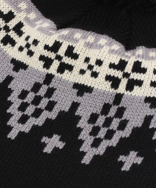 LAKOLE（ラコレ）の「ノルディック柄ニットワッチ / 992088（ニットキャップ/ビーニー・メンズ・オフホワイト/ブラウン/ブラック・9）」の6枚目の写真