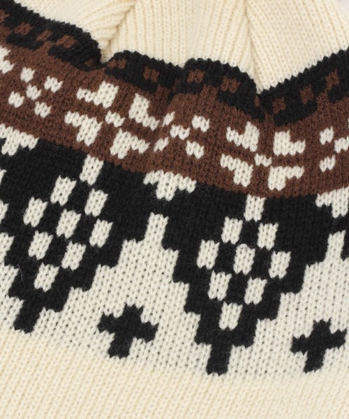 LAKOLE（ラコレ）の「ノルディック柄ニットワッチ / 992088（ニットキャップ/ビーニー・メンズ・オフホワイト/ブラウン/ブラック・9）」の11枚目の写真