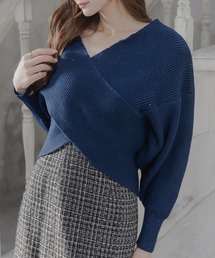 Julia Boutique | スパングルカシュクールニットトップス/23603(ニット/セーター)