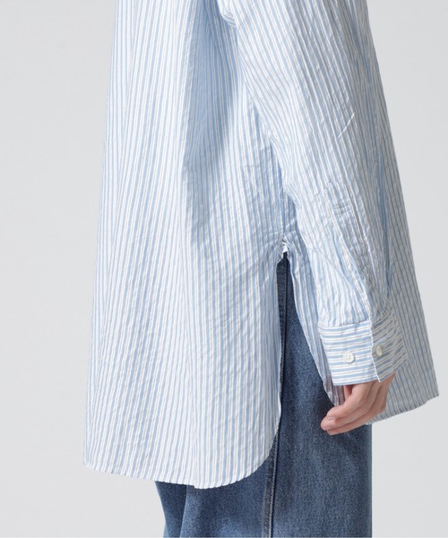 URU（ウル）の「URU/ウル/COTTON CUPRA STRIPE - REGULAR COLLAR 