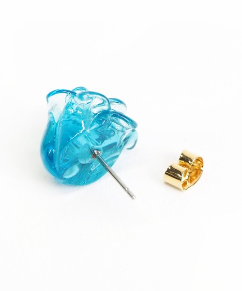 Casselini（キャセリーニ）の「Casselini(キャセリーニ)ローズピアス（ピアス（両耳用）・レディース・ホワイト/ピンク/ブルー/クリア・FREE）」の17枚目の写真