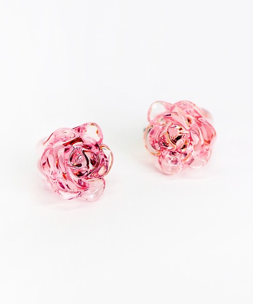 Casselini（キャセリーニ）の「Casselini(キャセリーニ)ローズピアス（ピアス（両耳用）・レディース・ホワイト/ピンク/ブルー/クリア・FREE）」の11枚目の写真