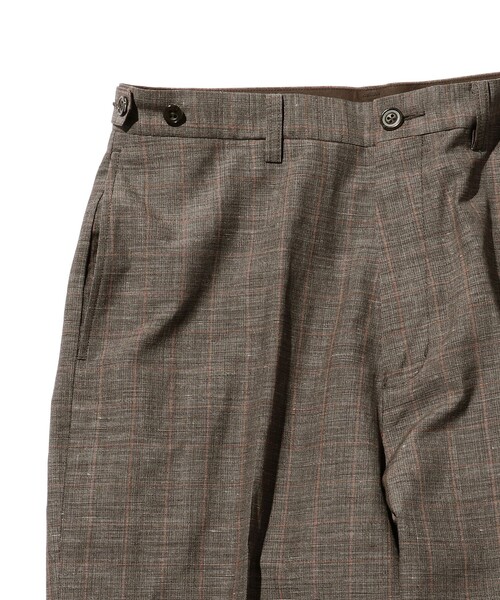 BEAMS PLUS（ビームスプラス）の「BEAMS PLUS / ウール ポリエステル リネン チェック ワイド アイビー トラウザーズ（その他パンツ・メンズ・ブラウン・S/XL/L/M）」の2枚目の写真