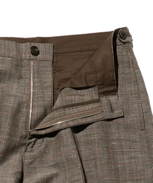 BEAMS PLUS（ビームスプラス）の「BEAMS PLUS / ウール ポリエステル リネン チェック ワイド アイビー トラウザーズ（その他パンツ・メンズ・ブラウン・S/XL/L/M）」の3枚目の写真