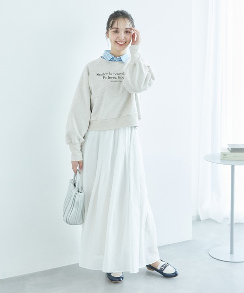 ROPE' PICNIC（ロペピクニック）の「裏毛ロゴショートスウェット/リンクコーデ（スウェット・レディース・ホワイト/グレー系その他/ピンク/イエロー・38）」の5枚目の写真