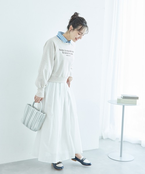 ROPE' PICNIC（ロペピクニック）の「裏毛ロゴショートスウェット/リンクコーデ（スウェット・レディース・ホワイト/グレー系その他/ピンク/イエロー・38）」の6枚目の写真