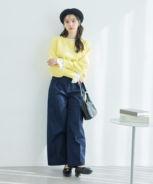 ROPE' PICNIC（ロペピクニック）の「裏毛ロゴショートスウェット/リンクコーデ（スウェット・レディース・ホワイト/グレー系その他/ピンク/イエロー・38）」の19枚目の写真