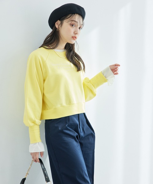 ROPE' PICNIC（ロペピクニック）の「裏毛ロゴショートスウェット/リンクコーデ（スウェット・レディース・ホワイト/グレー系その他/ピンク/イエロー・38）」の21枚目の写真