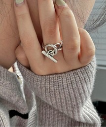 RiNc（リンク）の「【 NOLITA / ノリータ 】カジュアル リング 合金 ジオメトリック チェーン OT リング ジュエリー 指輪（リング）」