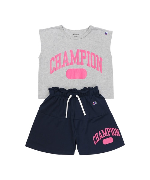 Champion(チャンピオン)の「【Champion/チャンピオン】キッズ Tシャツ&ショーツセット(Tシャツ/カットソー・キッズ・ネイビー/グリーン/ブラック・100/110/120/130/140/150/160)」の3枚目の写真