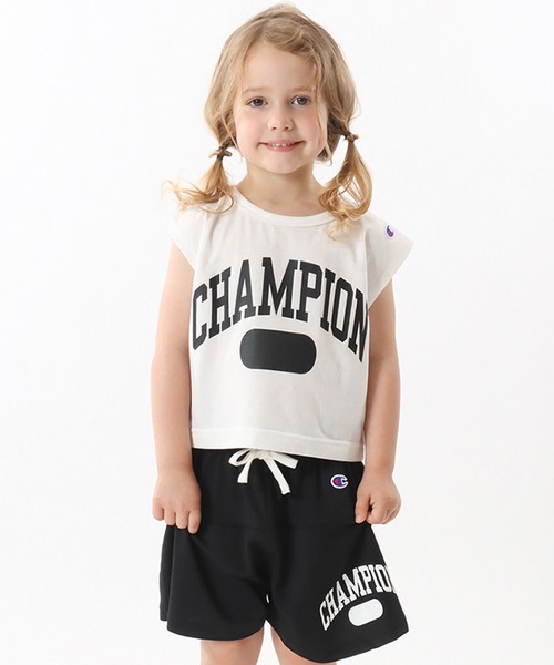 Champion(チャンピオン)の「【Champion/チャンピオン】キッズ Tシャツ&ショーツセット(Tシャツ/カットソー・キッズ・ネイビー/グリーン/ブラック・100/110/120/130/140/150/160)」の2枚目の写真