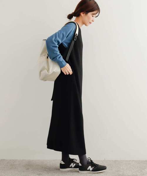 URBAN RESEARCH DOORS（アーバンリサーチドアーズ）の「ウール混カットジャンパースカート（ワンピース・レディース・ライトベージュ/ブラック/グレー・MEDIUM）」の19枚目の写真