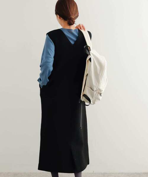 URBAN RESEARCH DOORS（アーバンリサーチドアーズ）の「ウール混カットジャンパースカート（ワンピース・レディース・ライトベージュ/ブラック/グレー・MEDIUM）」の21枚目の写真