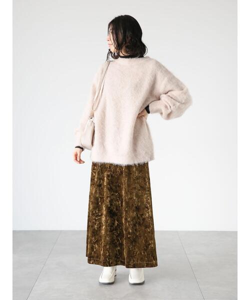 Lugnoncure（ルノンキュール）の「起毛プルオーバーニット（ニット/セーター・レディース・ブルー/チャコールグレー/オレンジ/ベージュ・F）」の6枚目の写真