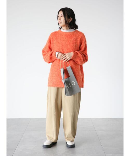 Lugnoncure（ルノンキュール）の「起毛プルオーバーニット（ニット/セーター・レディース・ブルー/チャコールグレー/オレンジ/ベージュ・F）」の9枚目の写真