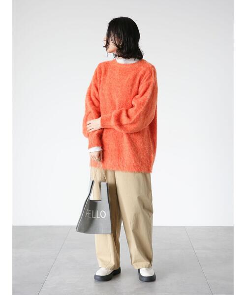 Lugnoncure（ルノンキュール）の「起毛プルオーバーニット（ニット/セーター・レディース・ブルー/チャコールグレー/オレンジ/ベージュ・F）」の10枚目の写真