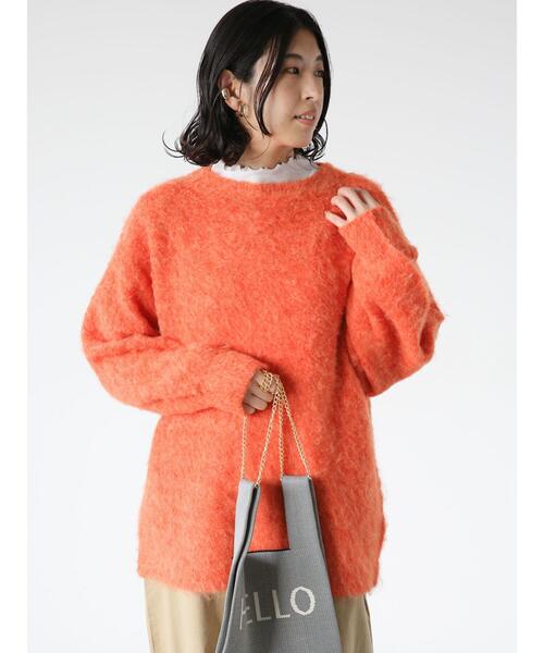 Lugnoncure（ルノンキュール）の「起毛プルオーバーニット（ニット/セーター・レディース・ブルー/チャコールグレー/オレンジ/ベージュ・F）」の11枚目の写真