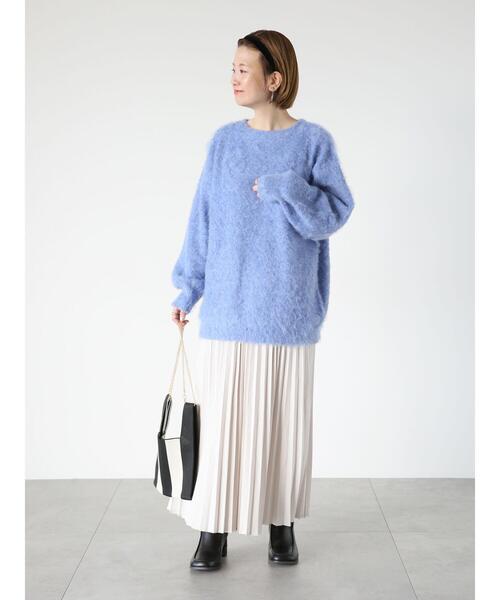 Lugnoncure（ルノンキュール）の「起毛プルオーバーニット（ニット/セーター・レディース・ブルー/チャコールグレー/オレンジ/ベージュ・F）」の13枚目の写真