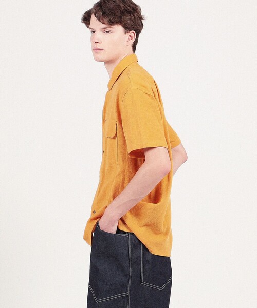 MONITALY(モニタリー)の「MONITALY 50's MILANO SHIRT ショートスリーブシャツ(シャツ/ブラウス・メンズ・イエロー・M/S)」の2枚目の写真