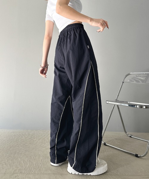 《Javaジャバコラボ》ストリートなワイド感。パイピングライン使いストリングナイロンパンツ