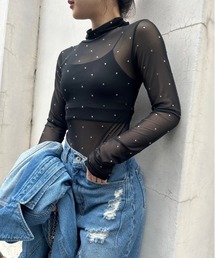 LILY BROWN | 【WEB限定カラー】 [L.B CANDY STOCK]デコラティブスキンボディースーツ(Tシャツ/カットソー)