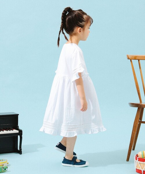 B:MING by BEAMS(ビーミングバイビームス)の「B:MING by BEAMS / ダブルガーゼ ワンピース(100~140cm)(ワンピース・キッズ・ブルー系その他4/ホワイト・140/110/100/130/120)」の7枚目の写真