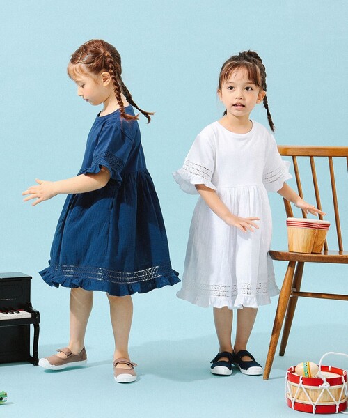 B:MING by BEAMS(ビーミングバイビームス)の「B:MING by BEAMS / ダブルガーゼ ワンピース(100~140cm)(ワンピース・キッズ・ブルー系その他4/ホワイト・140/110/100/130/120)」の14枚目の写真