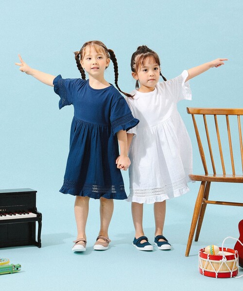 B:MING by BEAMS(ビーミングバイビームス)の「B:MING by BEAMS / ダブルガーゼ ワンピース(100~140cm)(ワンピース・キッズ・ブルー系その他4/ホワイト・140/110/100/130/120)」の16枚目の写真