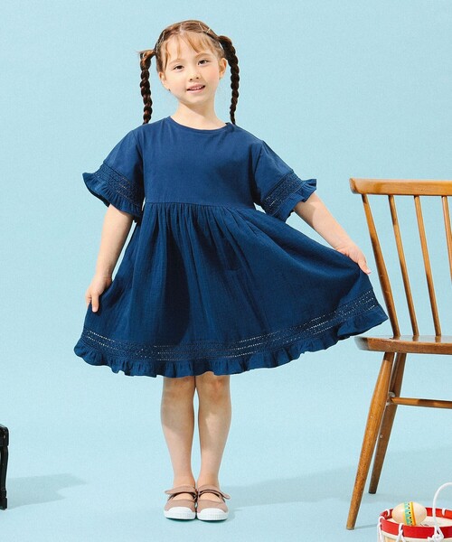 B:MING by BEAMS(ビーミングバイビームス)の「B:MING by BEAMS / ダブルガーゼ ワンピース(100~140cm)(ワンピース・キッズ・ブルー系その他4/ホワイト・140/110/100/130/120)」の19枚目の写真